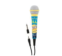 LEXIBOOK, Despicable Me Minions, Microphone 3,5 Jack and 6,3 mm adapter, High sensitivity, For Kids and Karaoke, Blue/Yellow, MIC100DES