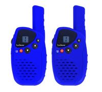 Lexibook, 5km Long Distance Walkie Talkies with Charging Cradle, LCD Screen, Flashlight, Belt Clip, Outdoor Adventure Communication & Action Game, Rechargeable, Blue, TW45Z