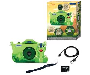 Lexibook, Dinosaur, 4-in-1 Camera for Kids with Protection, Photo, Video, MP3, and Games Functions, 15 Frames to Customize Your Photos, 8 GB Memory Card Included, DJ078DINO