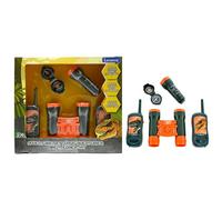 LEXIBOOK, Dinosaur, Adventurer Set for Children, Walkie-Talkies 120m, Binoculars, Compass, Torchlight, Grey/orange, RPTW12DINOLXB