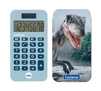 LEXIBOOK, Dinosaur Pocket Calculator with Protection Cover, Conventional and Advanced Calculator Functions, battery and solar-powered, Blue, C45DINOLXB