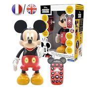 LEXIBOOK - Disney - Bilingual Mickey Robot - English/French, 100 educational quizzes, light effects, dance, programmable, articulated, Black/red - MCH01i1