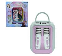 LEXIBOOK, Disney Frozen, Bluetooth Karaoke Machine with 2 Wireless Microphones, Built-In Rechargeable Battery, Bluetooth Connectivity, Portable Design, Light purple/Light green, BTC030FZ