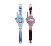 LEXIBOOK - Disney Frozen - Walkie-Talkies Watch, 2 pieces, range up to 200m/600 feet, flashlight, compass, rechargeable, Blue/purple - DMWTW1FZLXB