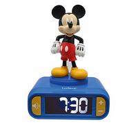 LEXIBOOK, Disney, Mickey Nightlight alarm clock, Sounds and Melodies, LCD Backlit screen, Luminous, Snooze, Blue