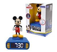 LEXIBOOK, Disney Mickey, Nightlight alarm clock, Sounds and Melodies, LCD Backlit screen, Luminous, Snooze, Blue, RL800MCHLXB