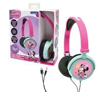 Lexibook Disney Junior Minnie Mouse Stereo Headphone, kids safe, foldable and adjustable, pink/blue, HP010MN.