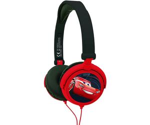 Lexibook Disney Pixar Cars Lightning McQueen Kids Headphones - Foldable, Adjustable, 85dB Safe Volume, Red/Black HP010DC