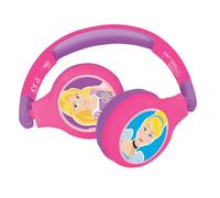 LEXIBOOK Disney Princess 2-in-1 Bluetooth Headphones for Kids - Stereo Wireless Wired, Kids safe, Foldable, Adjustable, HPBT010DPLXB
