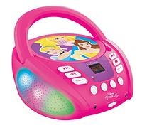 Lexibook, Disney Princess CD Player, RCD109DP | Bluetooth, Multicolour lights, Mic jack, AUX input