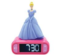 LEXIBOOK, Disney Princess, Cinderella Nightlight alarm clock, Sounds and Melodies, LCD Backlit screen, Luminous, Snooze, Pink, RL800DP