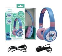 LEXIBOOK - Disney Stitch - 2-in-1 Bluetooth & Wired Headphones with microphone and control button, Foldable and Ajustable, Long lasting rechargeable battery, HPBT010DLXB