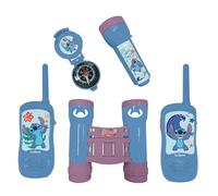 LEXIBOOK, Disney Stitch, Adventurer set for Children, Walkie-Talkies 120m, Binoculars, Compass, Torchlight, Blue/purple, RPTW12D