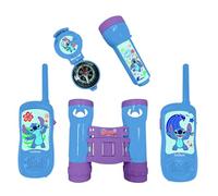 Lexibook, Disney Stitch, Adventurer set for Children, Walkie-Talkies 120m, Binoculars, Compass, Torchlight, Blue/purple, RPTW12DLXB