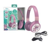 LEXIBOOK, Disney Stitch, Angel 2-in-1 Bluetooth & Wired Headphones with microphone and control buttons, Foldable and Adjustable, Long-lasting rechargeable battery, Pink, HPBT010D1LXB