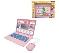 LEXIBOOK, Disney Stitch, Angel, Educational Laptop for Kids, 124 Activities, Bilingual English-Portuguese, Mathematics, Logic, Typing & Music, Realistic Keyboard and Mouse, Sleek Design, JC598D1i4