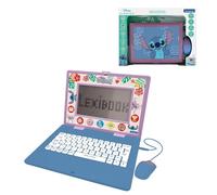 Lexibook, Disney Stitch, Bilingual and Educational Laptop ENGLISH/FRENCH, Toy for Children, 170 Activities to Learn, Play Games and Music, Large Screen, Blue/Purple, JC599Di1LXB