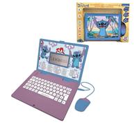 Lexibook, Disney Stitch, Bilingual German/English educational computer, Toy for children with 124 language, writing, maths, logic, music activities and games, Purple/Blue, JC598Di3LXB