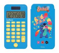 Lexibook, Disney Stitch, Pocket Calculator with Protection Cover, Conventional and Advanced Calculator Functions, battery and solar-powered, Blue, C45D