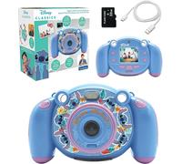 Lexibook, Disney Stitch, 4-in-1 Kids digital camera with photo, video, audio and game functions, 32GB SD card included, blue, DJ080D