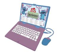 Lexibook, Disney Stitch, Bilingual Italian/English educational computer, Toy for children with 124 language, writing, maths, logic, music activities and games, Purple/Blue, JC598Di5