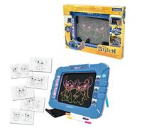 LEXIBOOK, Disney Stitch, Electronic Slate, Neon Light Effect, 8 Colorful Light Effects, 6 Included Models, Two-Colored Markers and Cloth, CRNEOD