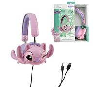 LEXIBOOK, Disney Stitch, Foldable Wired Stereo Headphones with Volume Limitation Angel from Disney Stitch, Pink, HP015D1