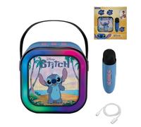 Lexibook, Disney Stitch, Karaoke Speaker Wireless Mic, Blue, BTC020D | Stitch Portable karaoke speaker with wireless mic, Bluetooth 5.0, USB charging, Compact design for fun anywhere!