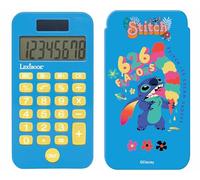 Lexibook, Disney Stitch, Pocket Calculator with Protection Cover, Conventional and Advanced Calculator Functions, battery and solar-powered, Blue, C45D