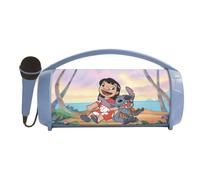 LEXIBOOK, Disney Stitch, Wireless light speaker with microphone, Stereo sound, Karaoke function, USB and SD card ports, Rechargeable battery, Handle to carry everywhere, Blue, BTP585DZ