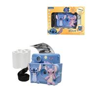 LEXIBOOK, Disney Stitch Starcam Print Camera, DJ130DZLXB | Instant printer, SD card, 4 paper rolls, wrist strap, 3D protection, customization kit, Blue