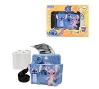 LEXIBOOK, Disney Stitch, Starcam® Print, camera pack with instant printer, SD card, 4 paper rolls, Blue, DJ130DZ