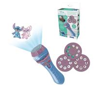 LEXIBOOK - Disney Stitch - Stories projector, torch light and projector with 3 discs, 24 images, create your own stories, LTC050DLXB