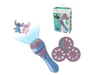 Lexibook, Disney Stitch Story Projector, Torch and Projector with 3 Discs, 24 Pictures, Create Your Stories, Blue/Purple, LTC050D