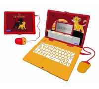 Lexibook, Disney The Lion King, Bilingual French/English educational computer, Toy for children with 124 language, writing, maths, logic, music activities and games, Yellow/Red, JC598ANi1LXB
