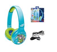 LEXIBOOK, Disney Toy Story, 2-in-1 Bluetooth and Wired Foldable Headphones with Sound Limitation, Blue, HPBT010TS