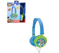 LEXIBOOK, Disney Toy Story, Wired Foldable Headphones, Comfortable Over-Ear Headphones, Safe Volume Limitation, Adjustable Headband for Kids, Blue and Green, HP010TSLXB