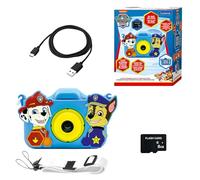 Lexibook DJ078PALXB Chase, Marshall, Paw Patrol, 4-in-1 camera for children with protection, video, MP3 and game functions, 15 frames to personalise your photos, 8 GB memory card included