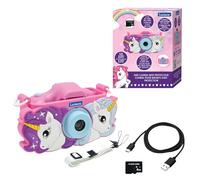 Lexibook DJ078UNI, Unicorn, 4-in-1 camera for children with protection, video, MP3 and game functions, 15 frames to personalise your photos, 8 GB memory card included