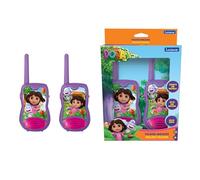 Lexibook, Dora the Explorer, 200m Walkie-Talkies, Communication Game for Children, 2 Communication Channels, Belt Clip, Battery Operated, Pink, TW12DORLXB