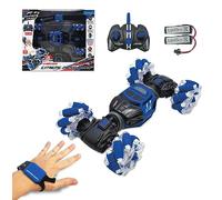 Lexibook, Extreme Crosslander®, Luminous all-terrain radio controlled car, bracelet remote control, rechargeable, electronic action game, Black/Blue, RC49