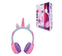 LEXIBOOK, Foldable Bluetooth® and Wired Light-Up Headphones with 3D Unicorn Design and Volume Limitation, Pink, HPBT015UNILXB