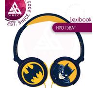 LEXIBOOK, Batman, Stereo Headphones, kids safe volume, foldable and adjustable, blue/orange, HP015BAT