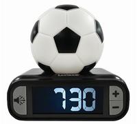 LEXIBOOK, Football, Nightlight alarm clock, Sounds and Melodies, LCD Backlit screen, Luminous, Snooze, Black/White, RL800FOLXB