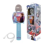 LEXIBOOK, Frozen, Bluetooth® Microphone with Voice changer function, Phone holder included, built-in speaker, Blue, MIC240FZLXB
