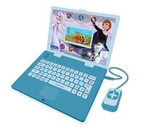 Lexibook Frozen Educational and Bilingual Laptop French/English - Toy for Child Kid (Boys & Girls) 130 Activities, Learn Play Games and Music - Blue and Purple - JC798FZi1