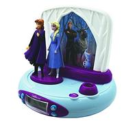 Lexibook Disney Frozen 2 Elsa & Anna, Projector Alarm Clock, Night Light, time Projection onto The Ceiling, Sound Effects, Battery-Powered, Blue/Purple, One Size