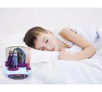 LEXIBOOK, Frozen Elsa Anna, Projector Alarm Clock for kids, Nightlight and time projection to the ceiling, Sound Effects, Battery-powered, Blue, RP510FZLXB