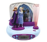 LEXIBOOK, Frozen Elsa Anna, Projector Alarm Clock for kids, Nightlight and time projection to the ceiling, Sound Effects, Battery-powered, Blue, RP510FZLXB