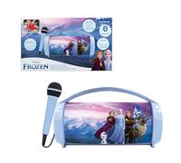 LEXIBOOK Frozen Karaoke Speaker Blue Purple BTP585FZZLXB | Stereo, mic, USB & SD ports, rechargeable, handle